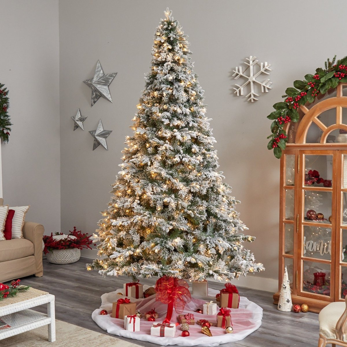 Shop For 10' Flocked Vermont Mixed Pine Christmas Tree