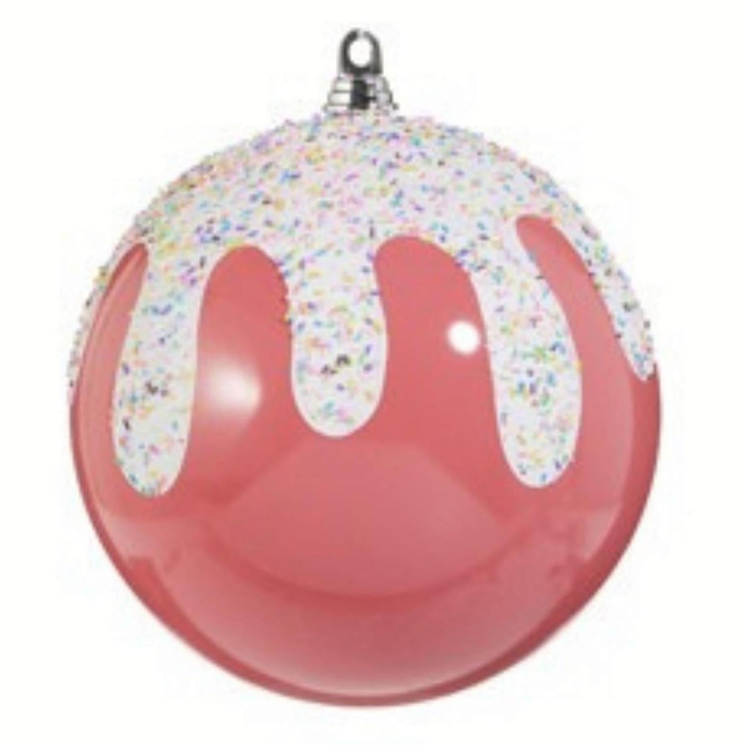 10" Frosted with Sprinkles Ball Ornament