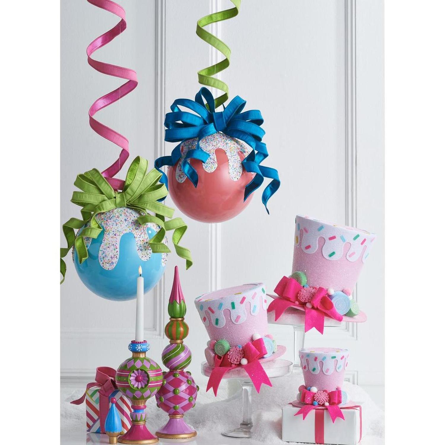 10" Frosted with Sprinkles Ball Ornament