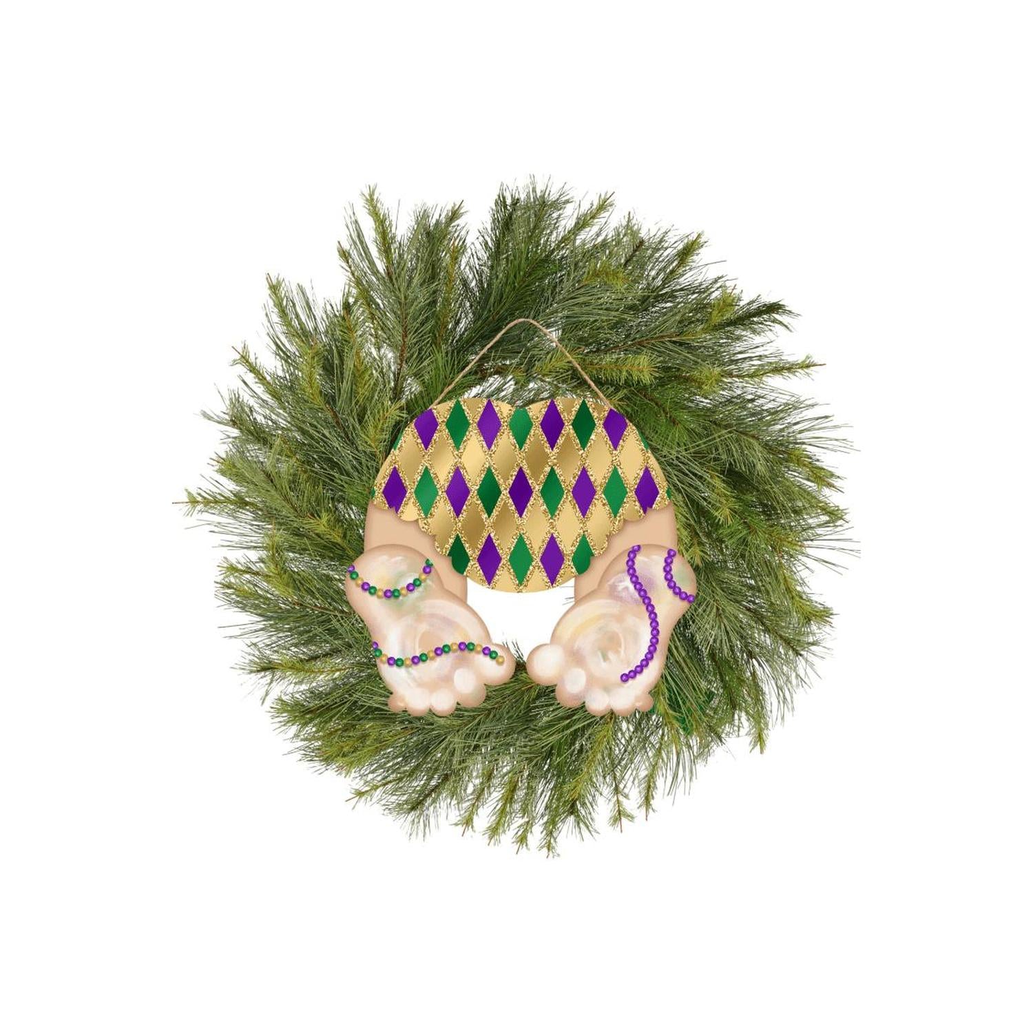 Shop For 10" Glitter Baby Bottom Sign: Mardi Gras