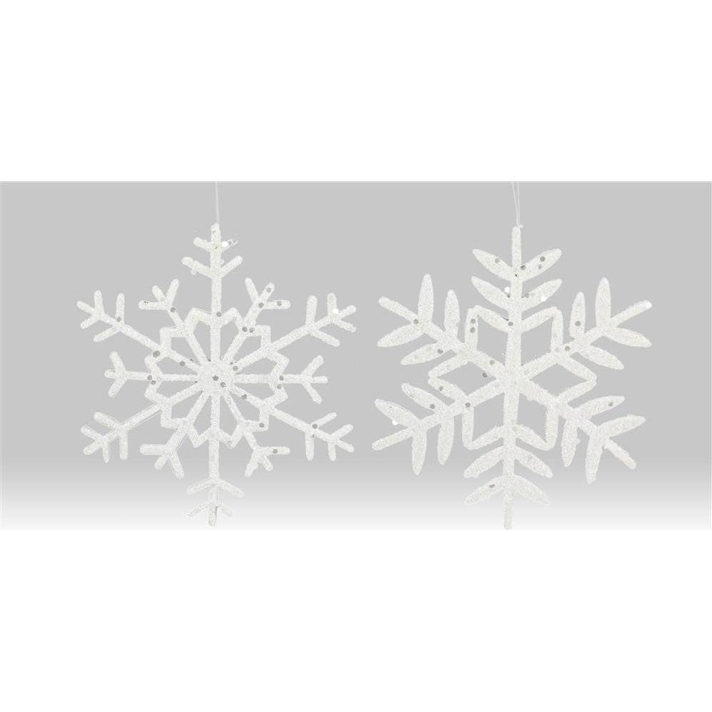 Shop For 10" Glitter Snowflake Ornament: White (Asst 2)