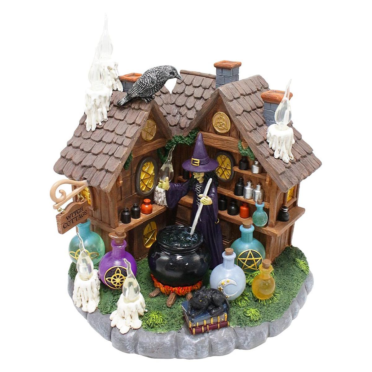 Shop For 10" LED Halloween Witch Cottage Figurine