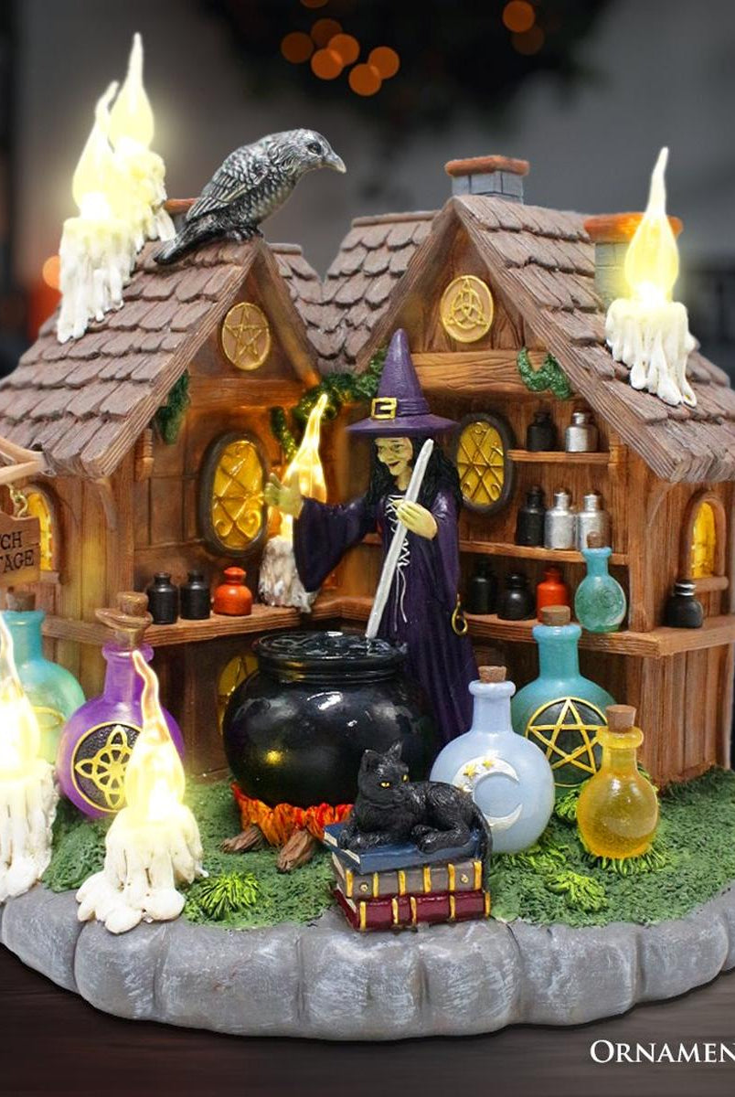 Shop For 10" LED Halloween Witch Cottage Figurine