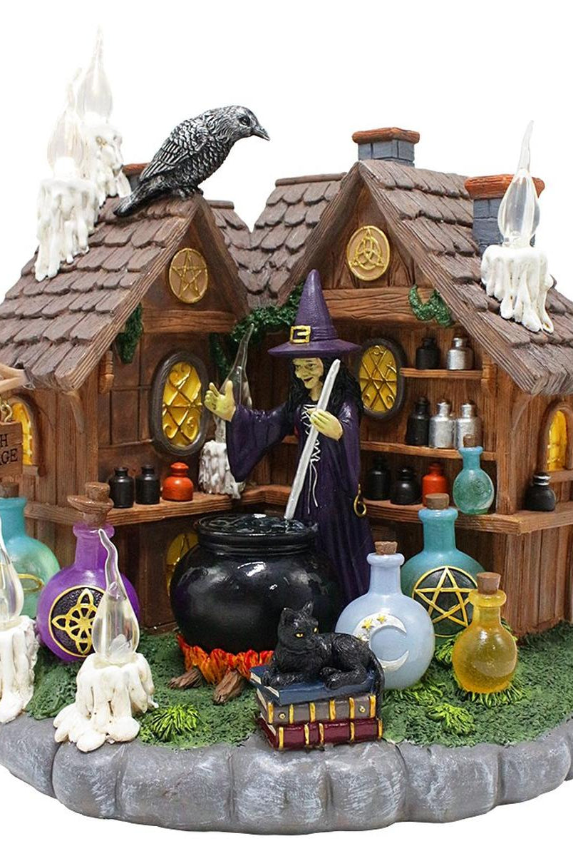 Shop For 10" LED Halloween Witch Cottage Figurine