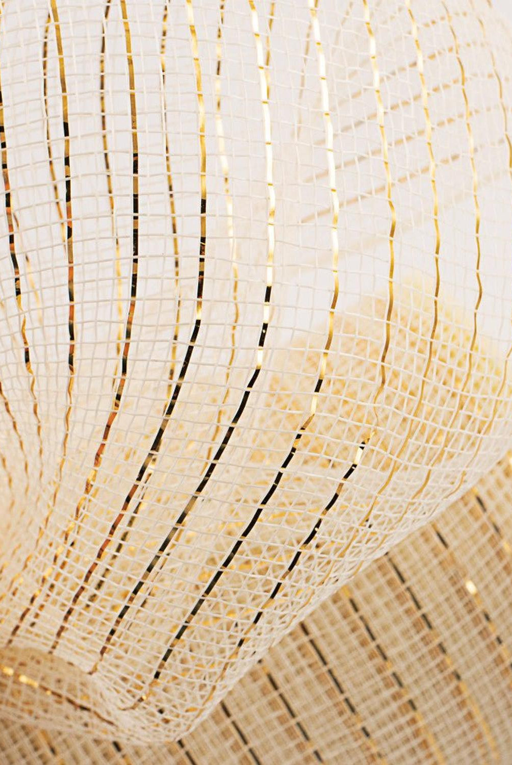 Shop For 10" Metallic Poly Deco Mesh Ribbon: Cream (10 Yards)