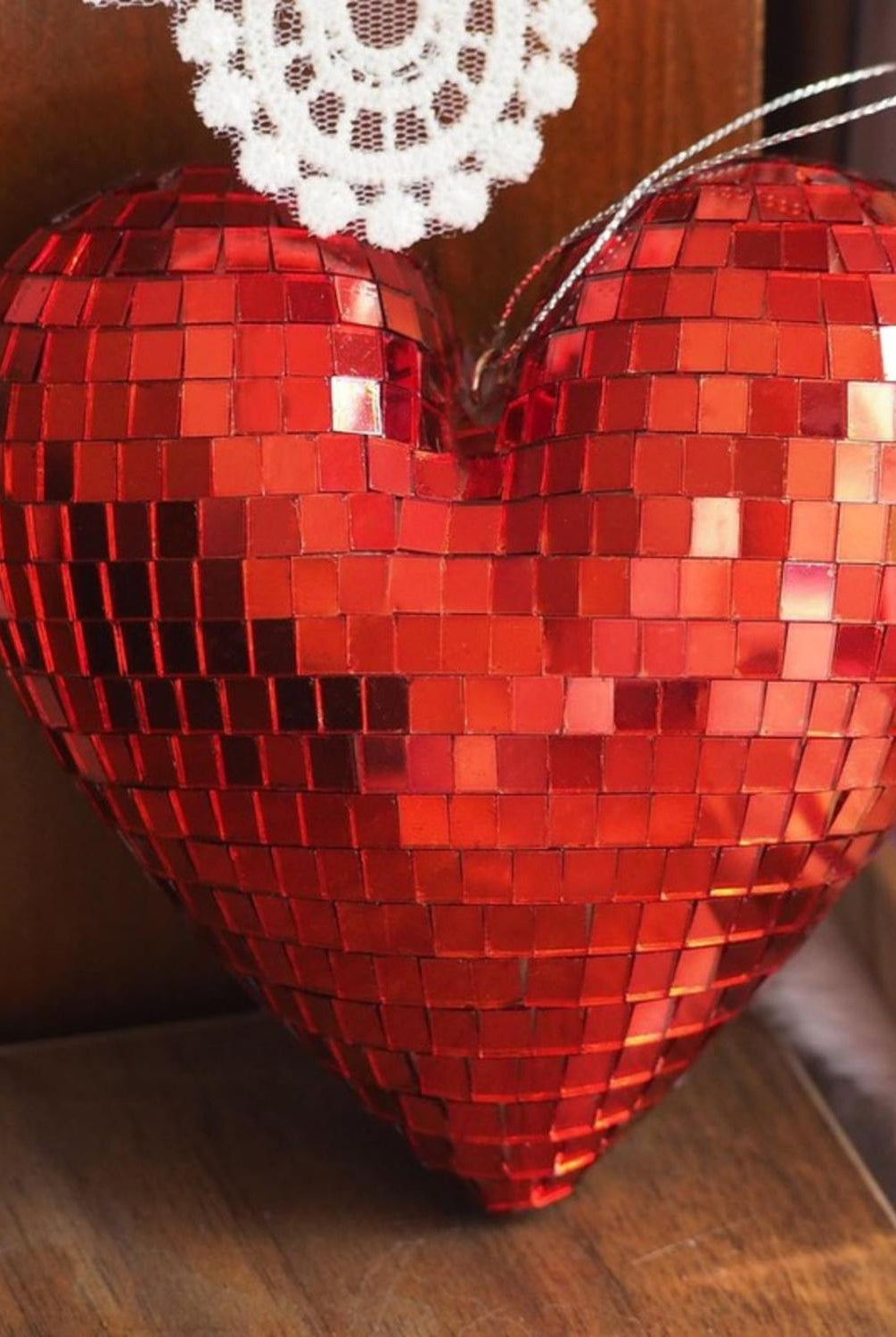 Shop For 10" Mirror Disco Heart: Red