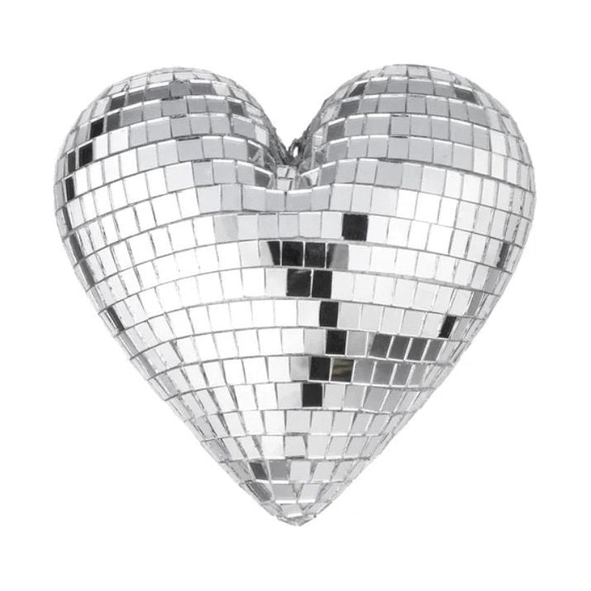 Shop For 10" Mirror Disco Heart: Silver