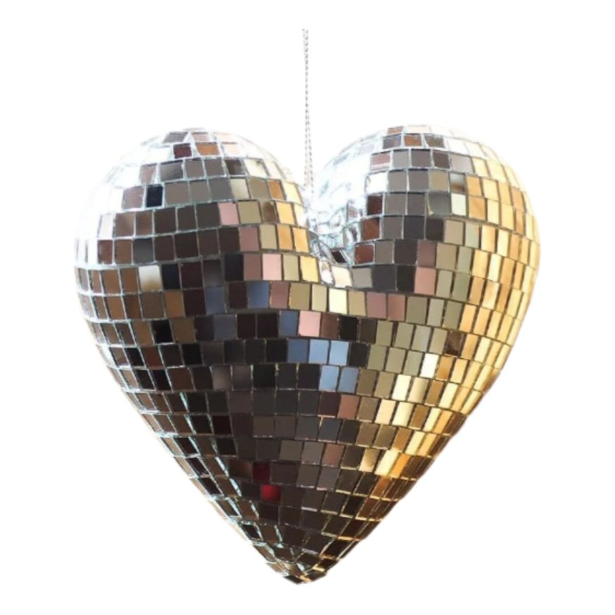 Shop For 10" Mirror Disco Heart: Silver