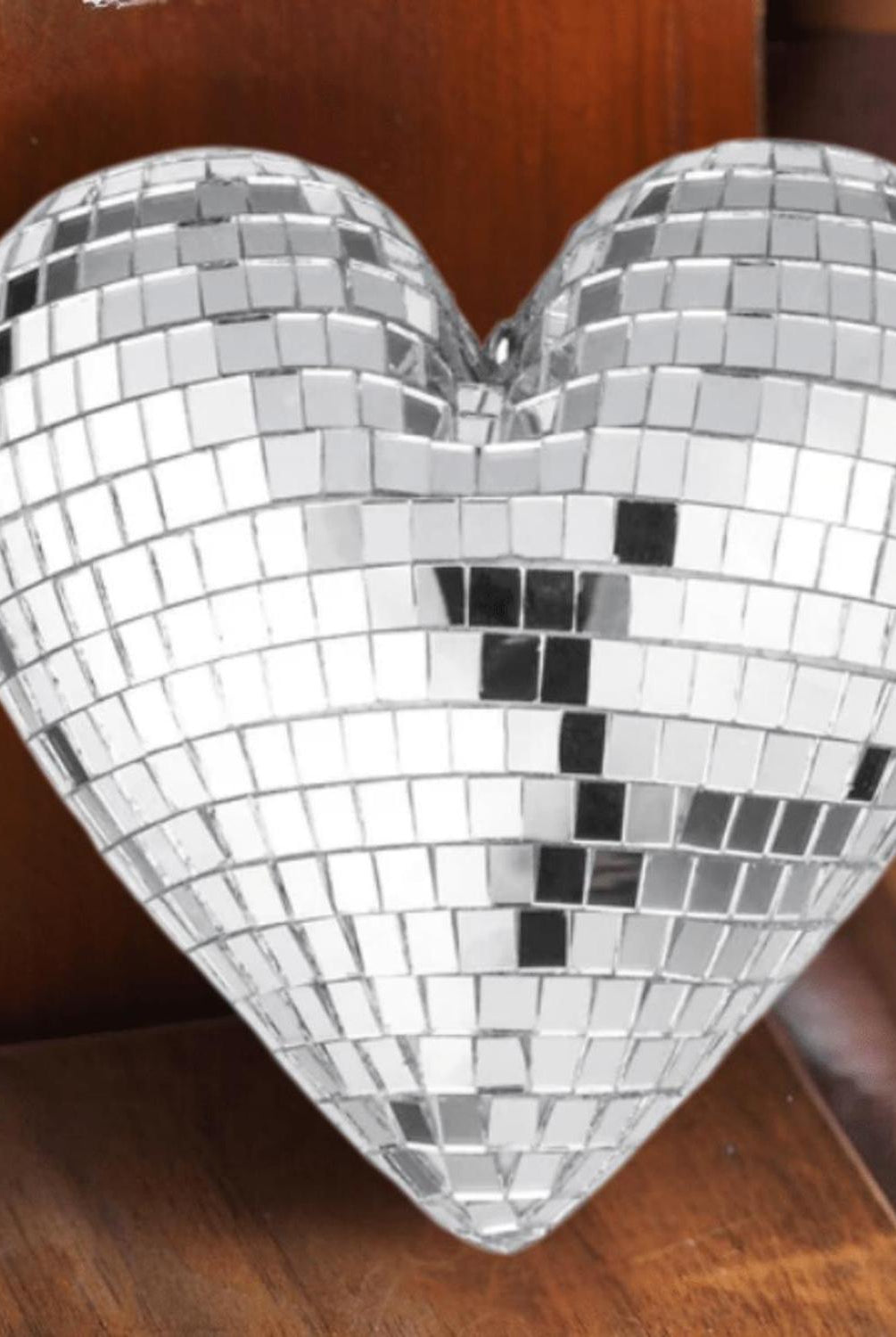 Shop For 10" Mirror Disco Heart: Silver
