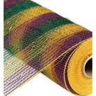 Shop For 10" Poly Deco Mesh Ribbon: Deluxe Mardi Gras Stripe (10 Yards) at Michelle's aDOORable Creations