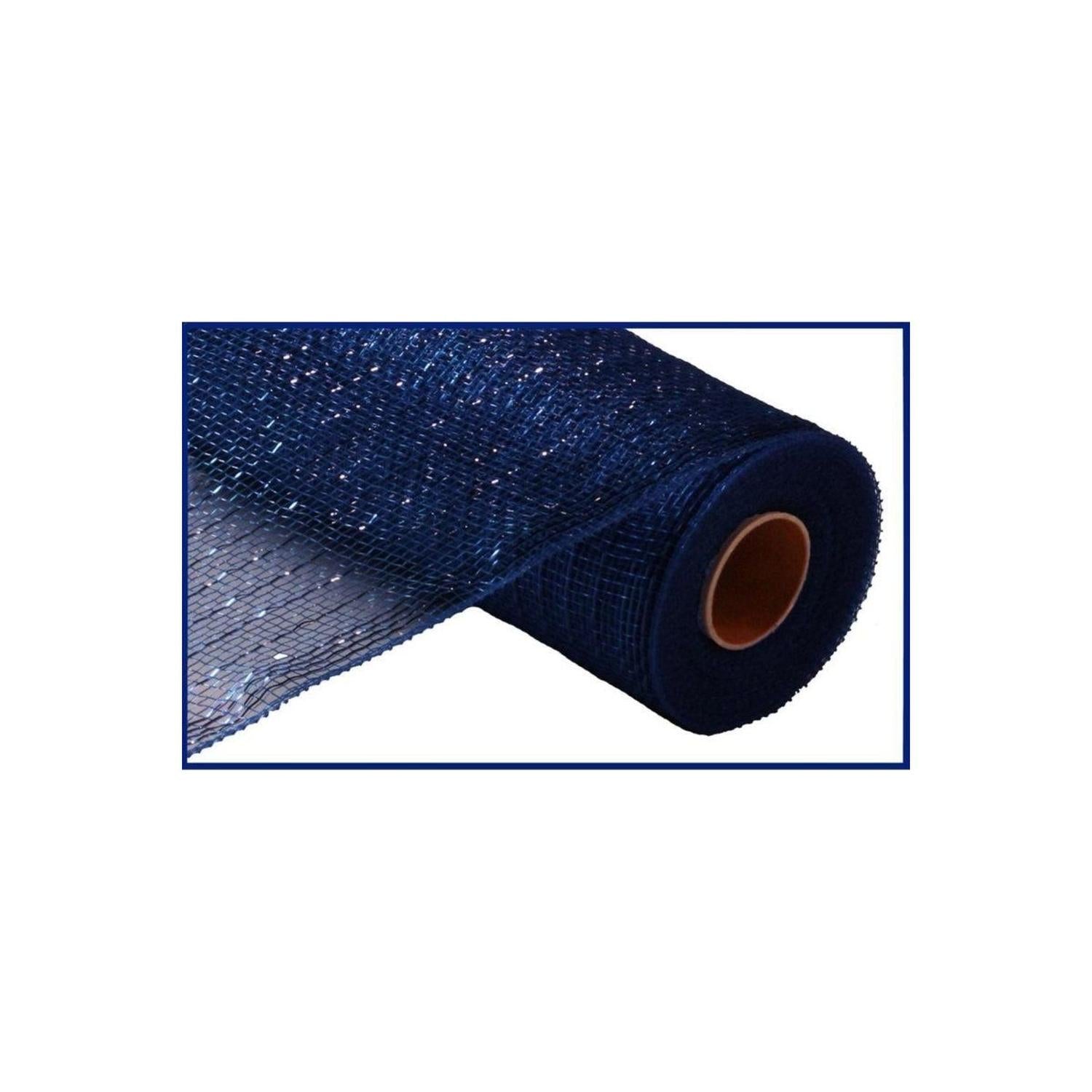 Shop For 10" Poly Deco Mesh: Metallic Navy/Royal (10 Yards)