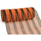 Shop For 10" Poly Deco Mesh Ribbon: Orange and Black Stripes at Michelle's aDOORable Creations