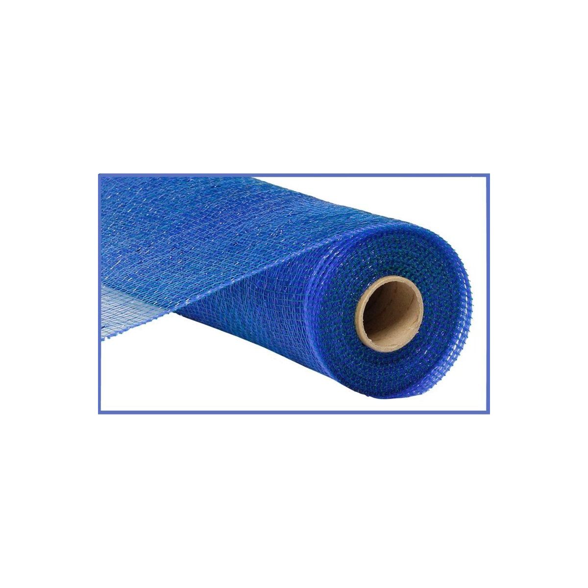 Shop For 10" Poly Deco Mesh: Peacock Blue/Blue Foil (10 Yards)