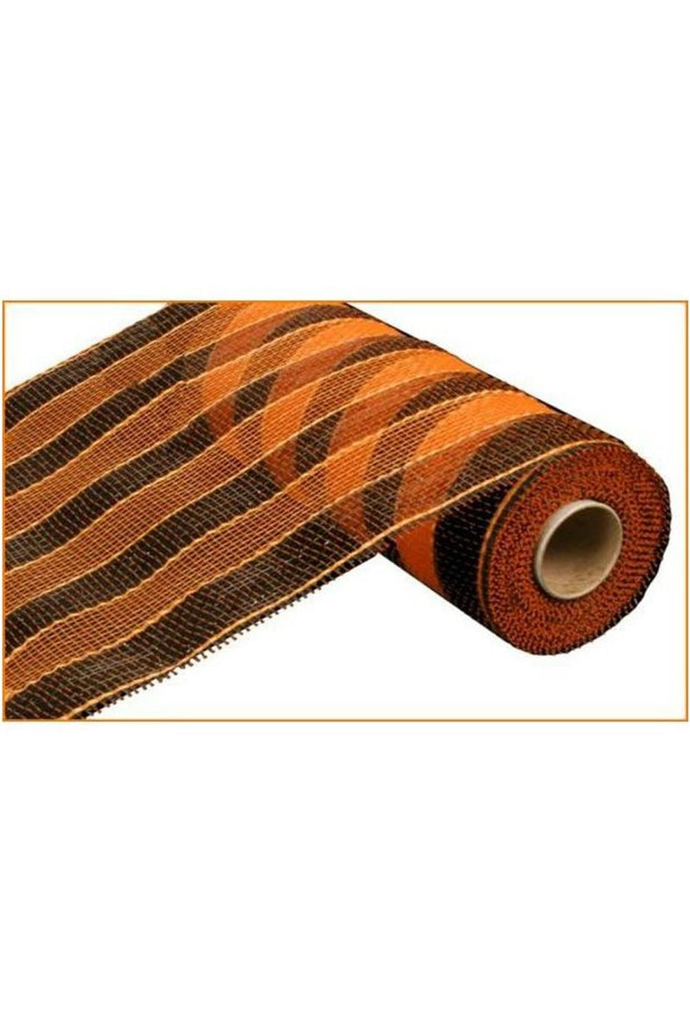 10" Poly Deco Mesh Ribbon: Orange and Black Stripes