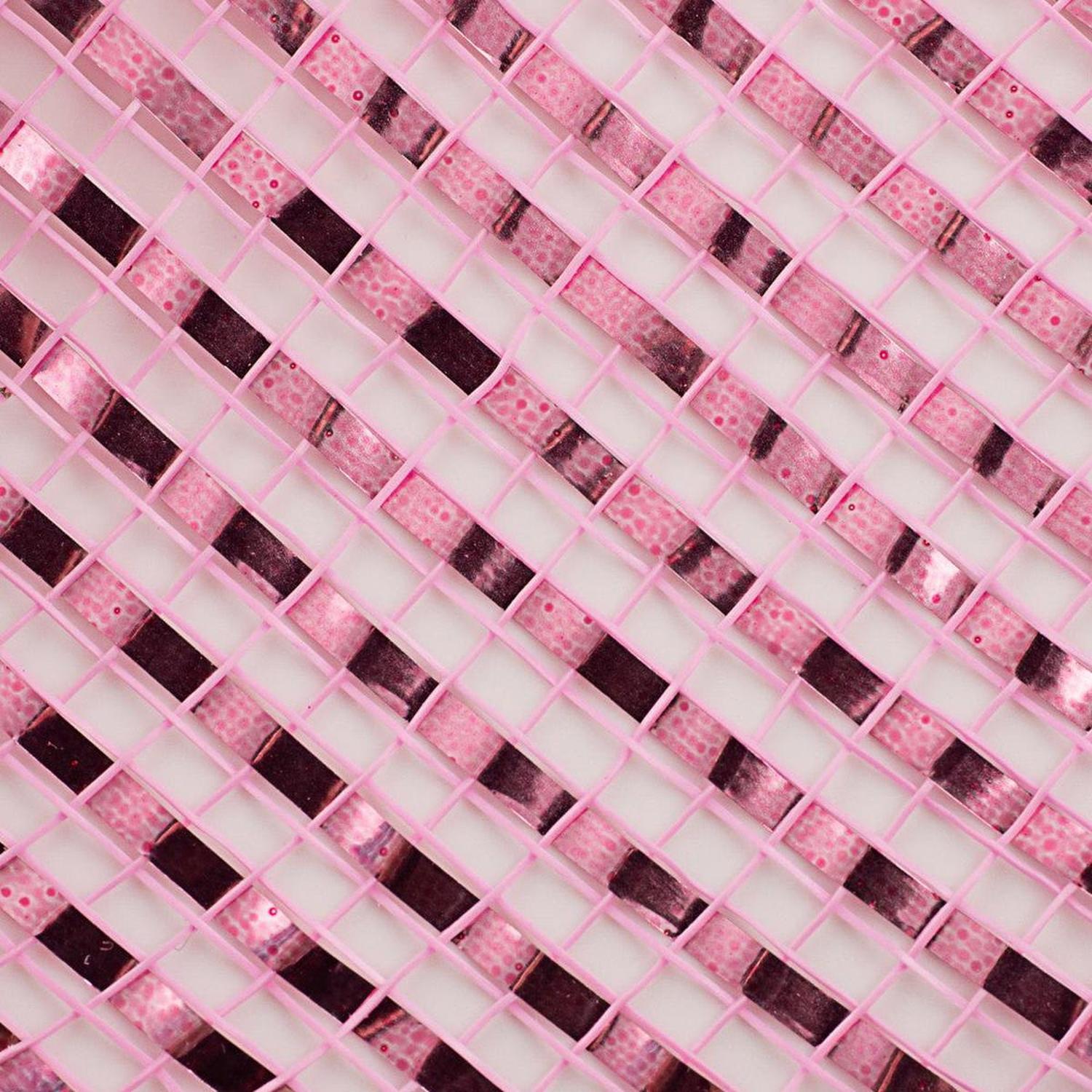Shop For 10" Poly Mesh Ribbon: Deluxe Wide Foil Pink (10 Yards) at Michelle's aDOORable Creations