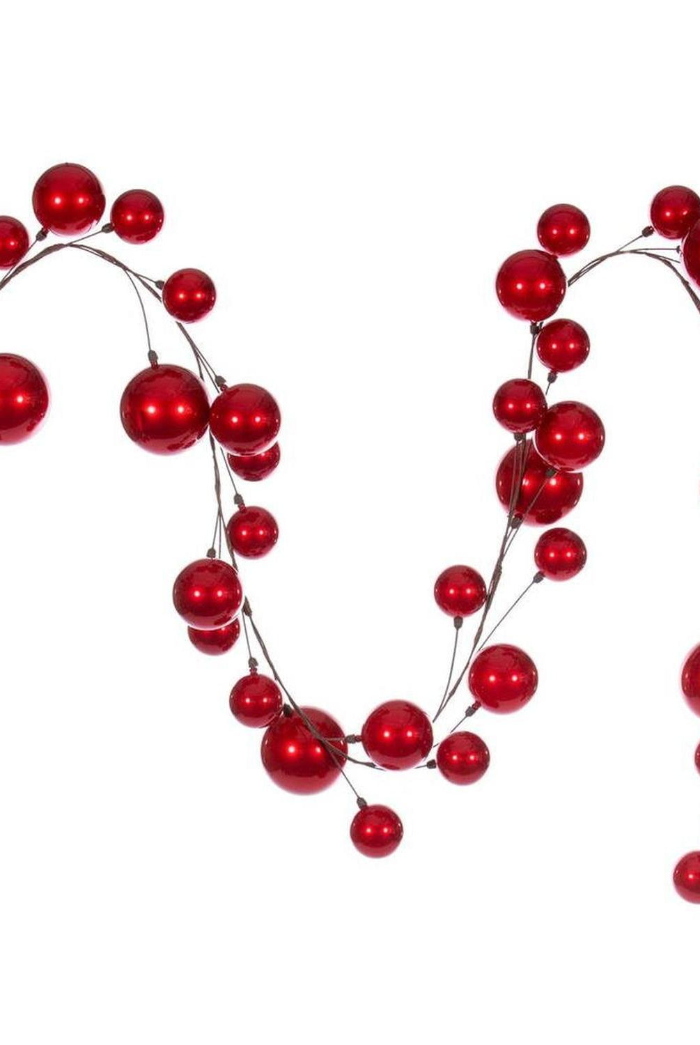 10' Red Ball Ornament Garland