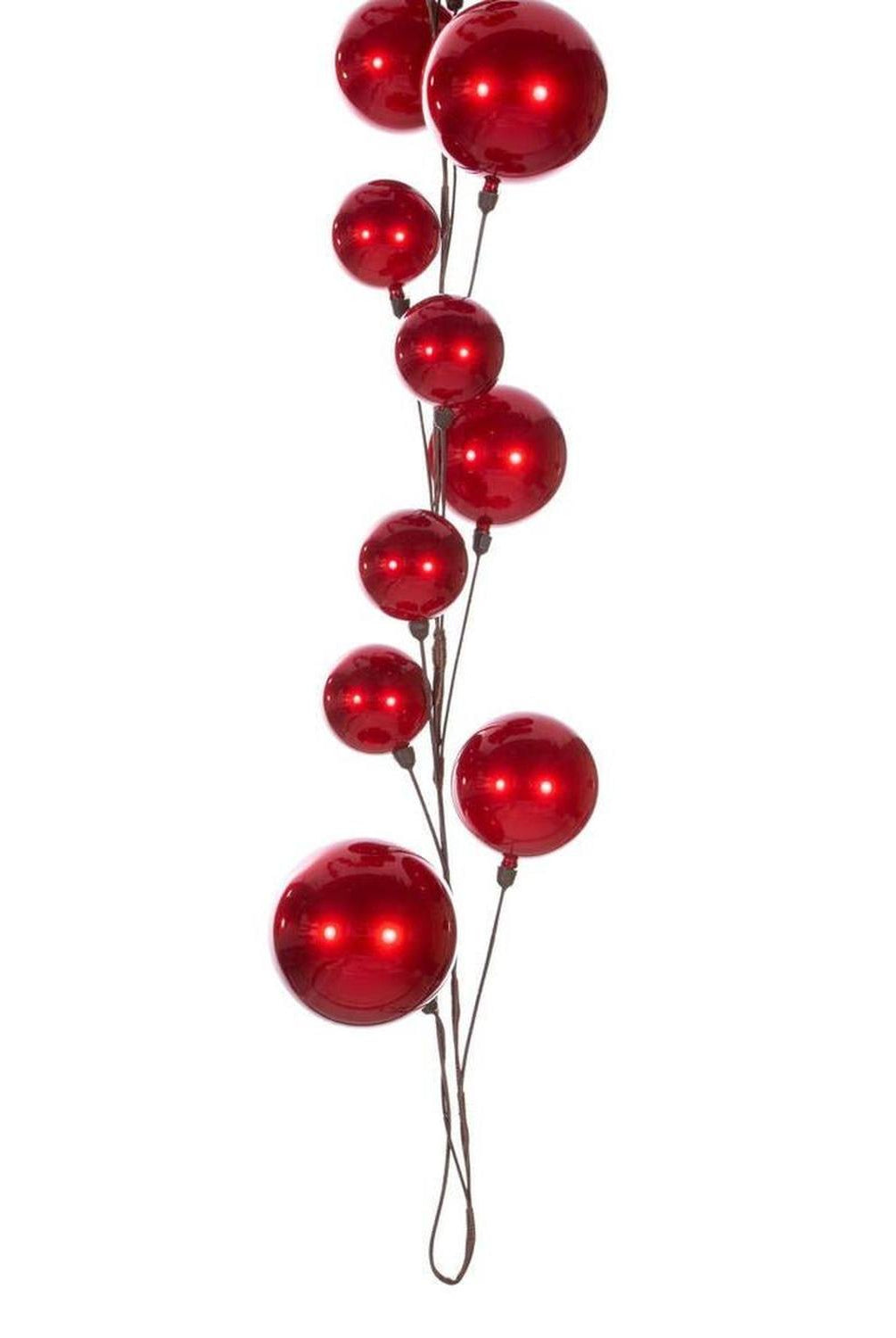 10' Red Ball Ornament Garland