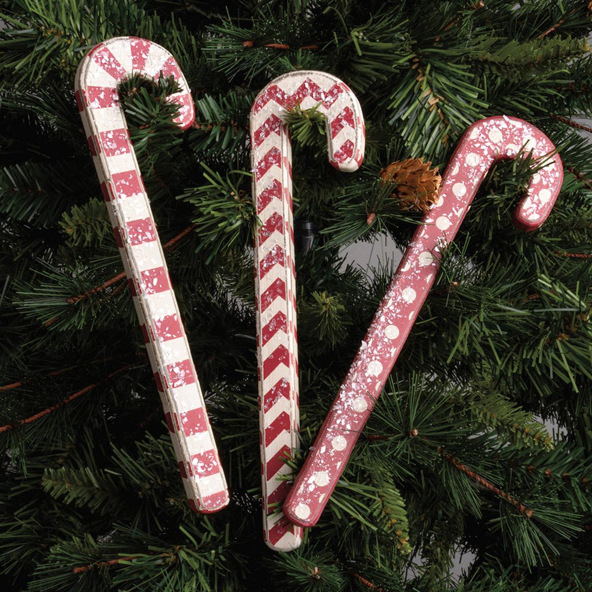 Shop For 10" Red Handpainted Wood Candy Canes