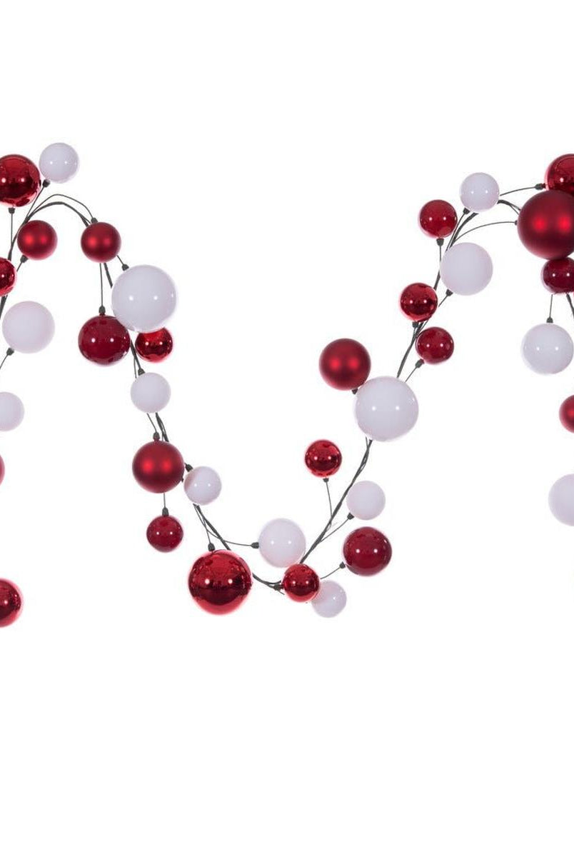 Shop For 10' Red White Ball Ornament Garland