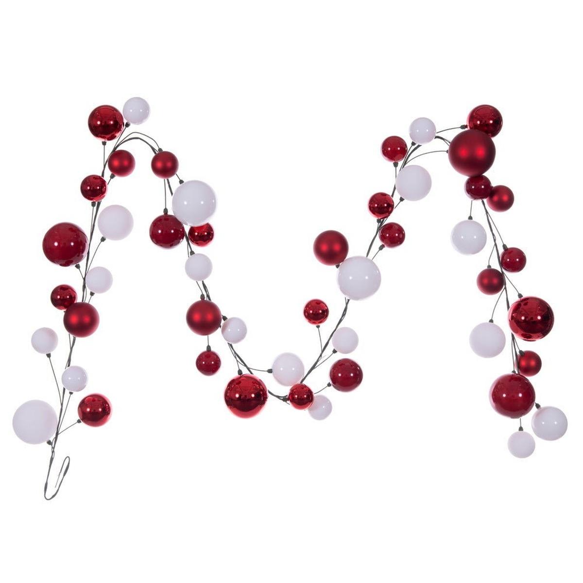 Shop For 10' Red White Ball Ornament Garland