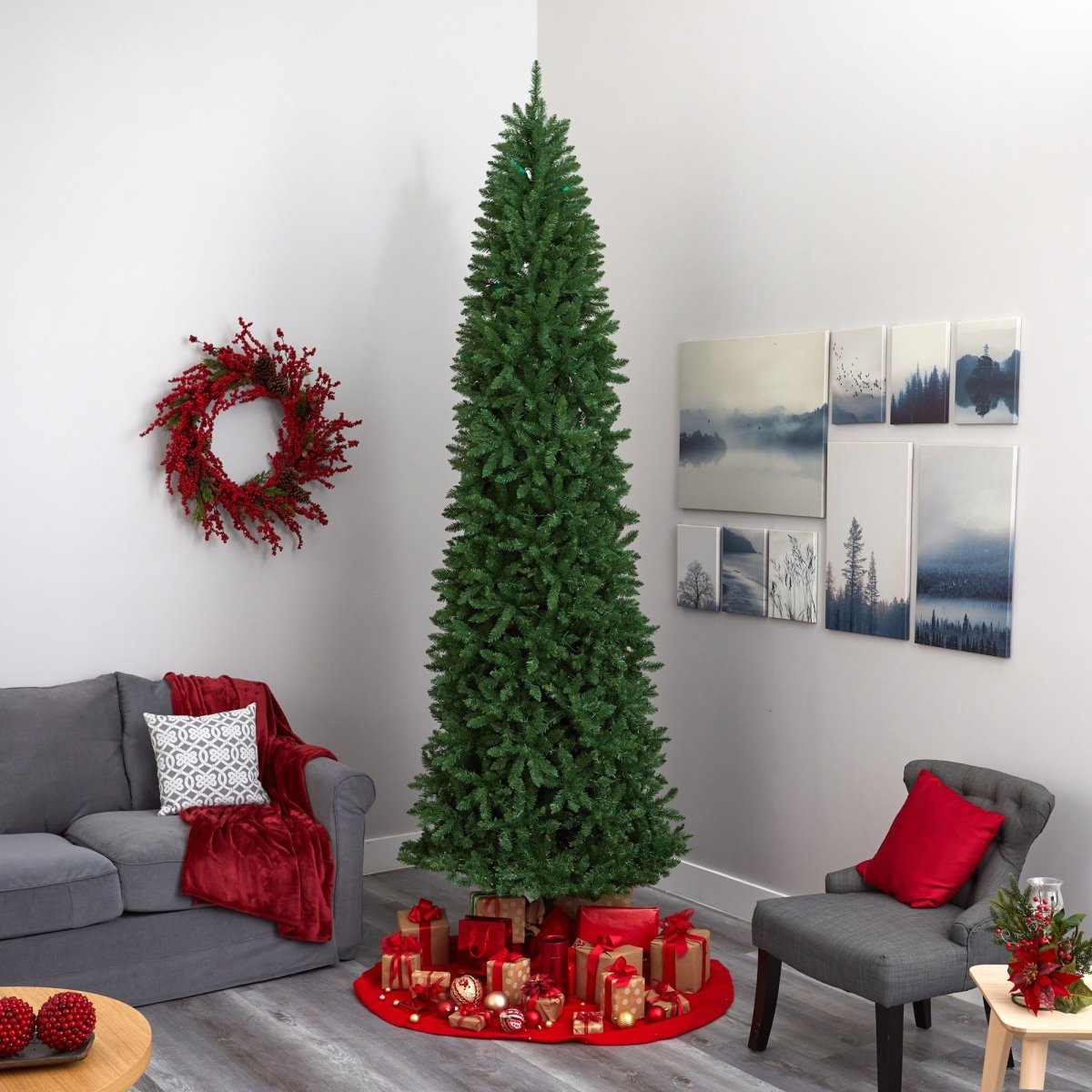 Shop For 10’ Slim Green Mountain Pine Artificial Christmas Tree
