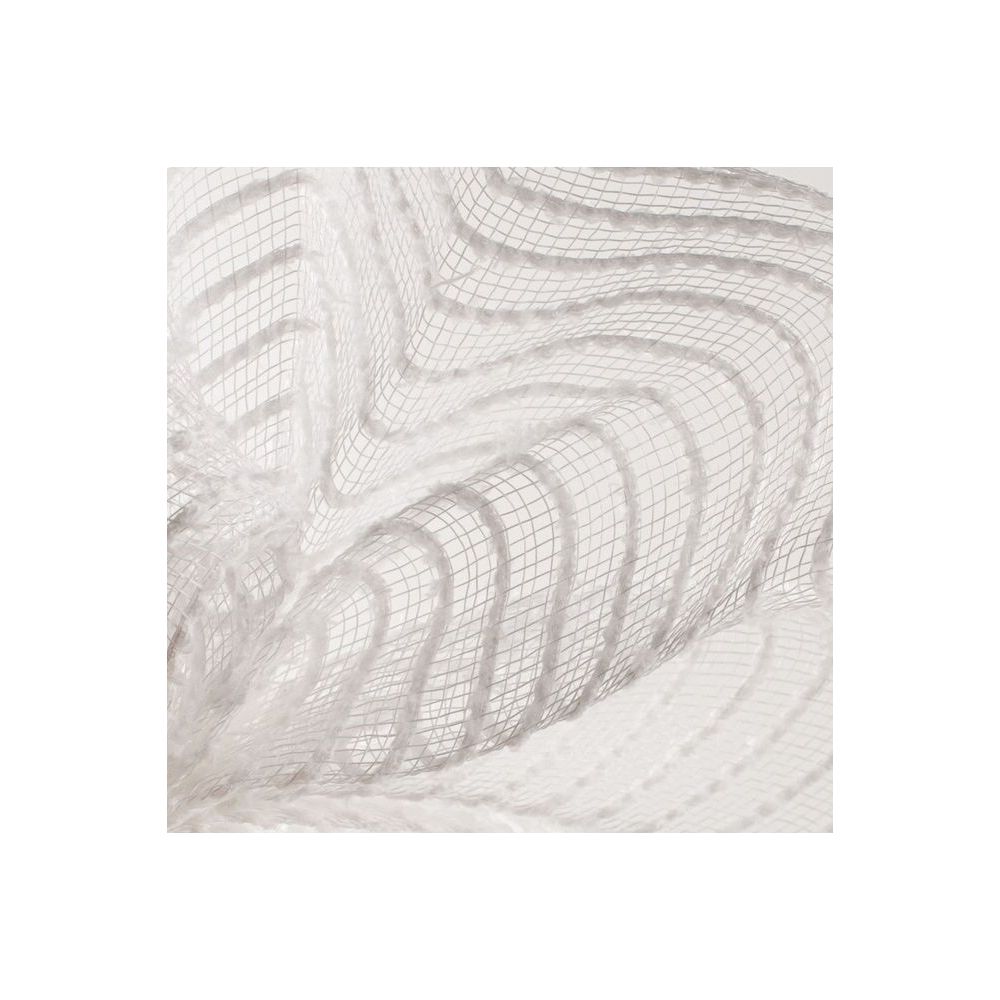 Shop For 10" Tinsel Border Stripe Mesh Ribbon: White (10 Yards) at Michelle's aDOORable Creations