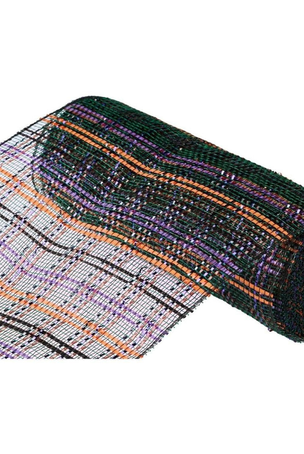 Shop For 10" Vertical Foil Plaid Mesh Ribbon: Black, Orange, Purple, Emerald