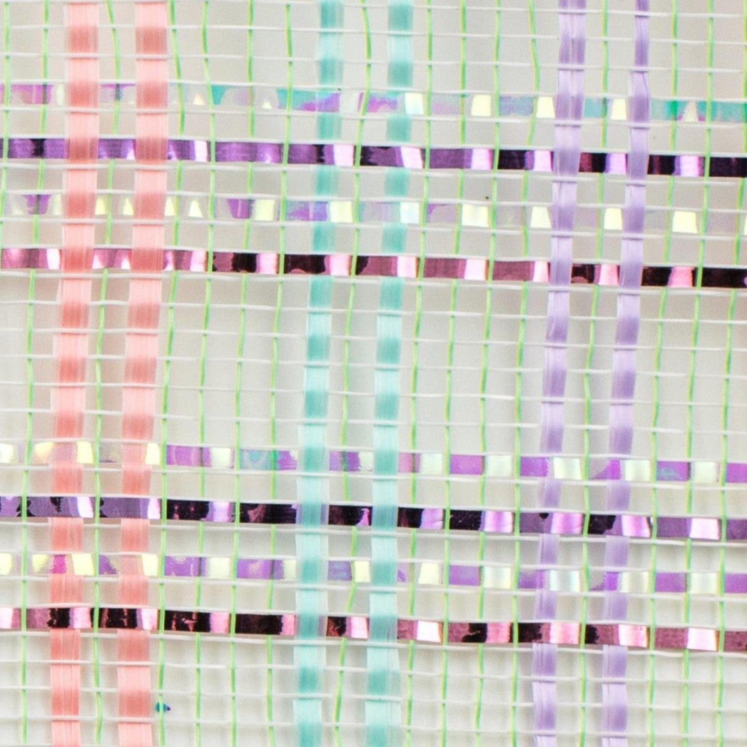Shop For 10" Vertical Foil Plaid Mesh Ribbon: Lime/Pink/Blue/Lavender