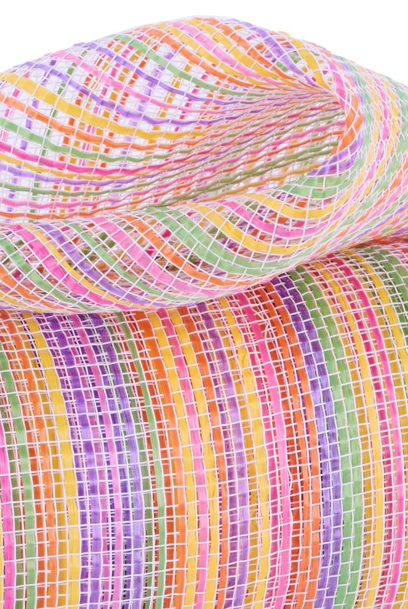 Shop For 10" Vertical Multicolor Stripe Mesh: Pink/Yellow/Purple