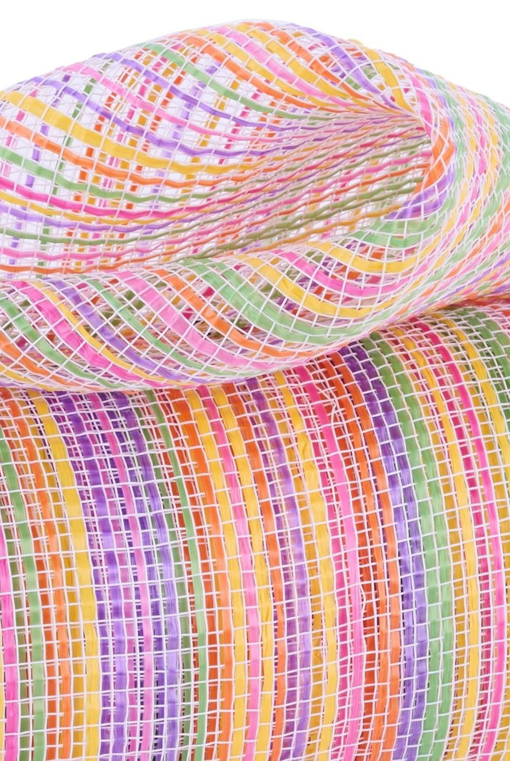 10" Vertical Multicolor Stripe Mesh: Pink/Yellow/Purple