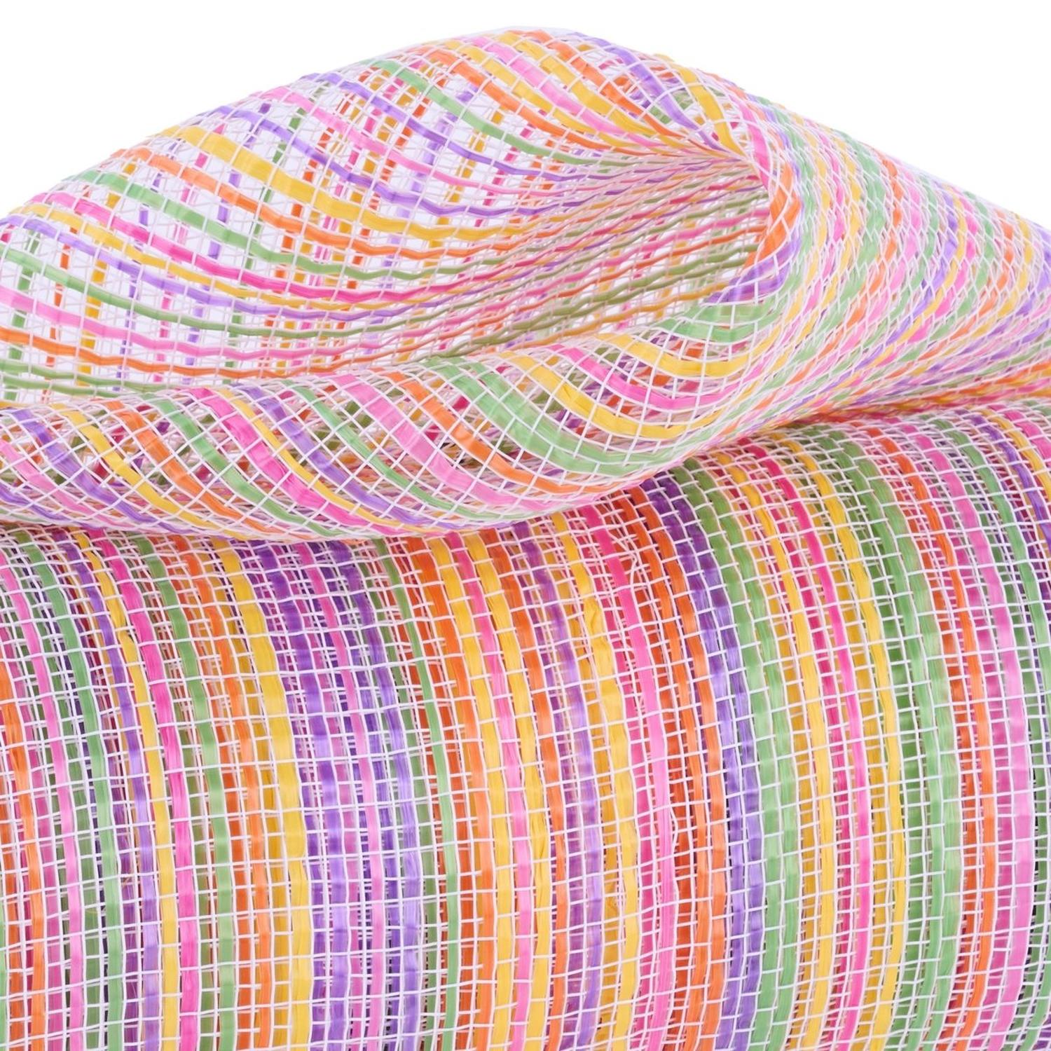 10" Vertical Multicolor Stripe Mesh: Pink/Yellow/Purple