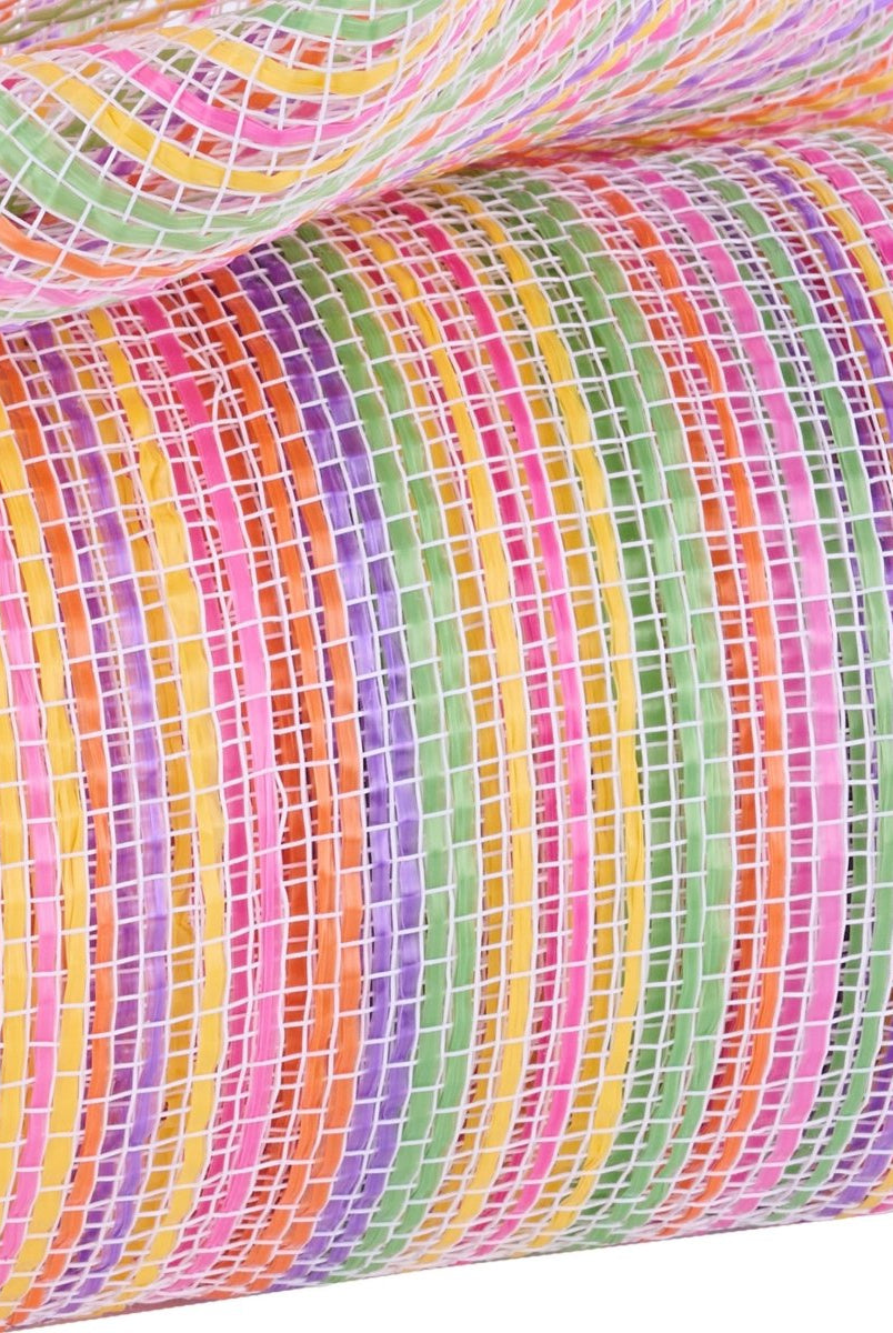 Shop For 10" Vertical Multicolor Stripe Mesh: Pink/Yellow/Purple