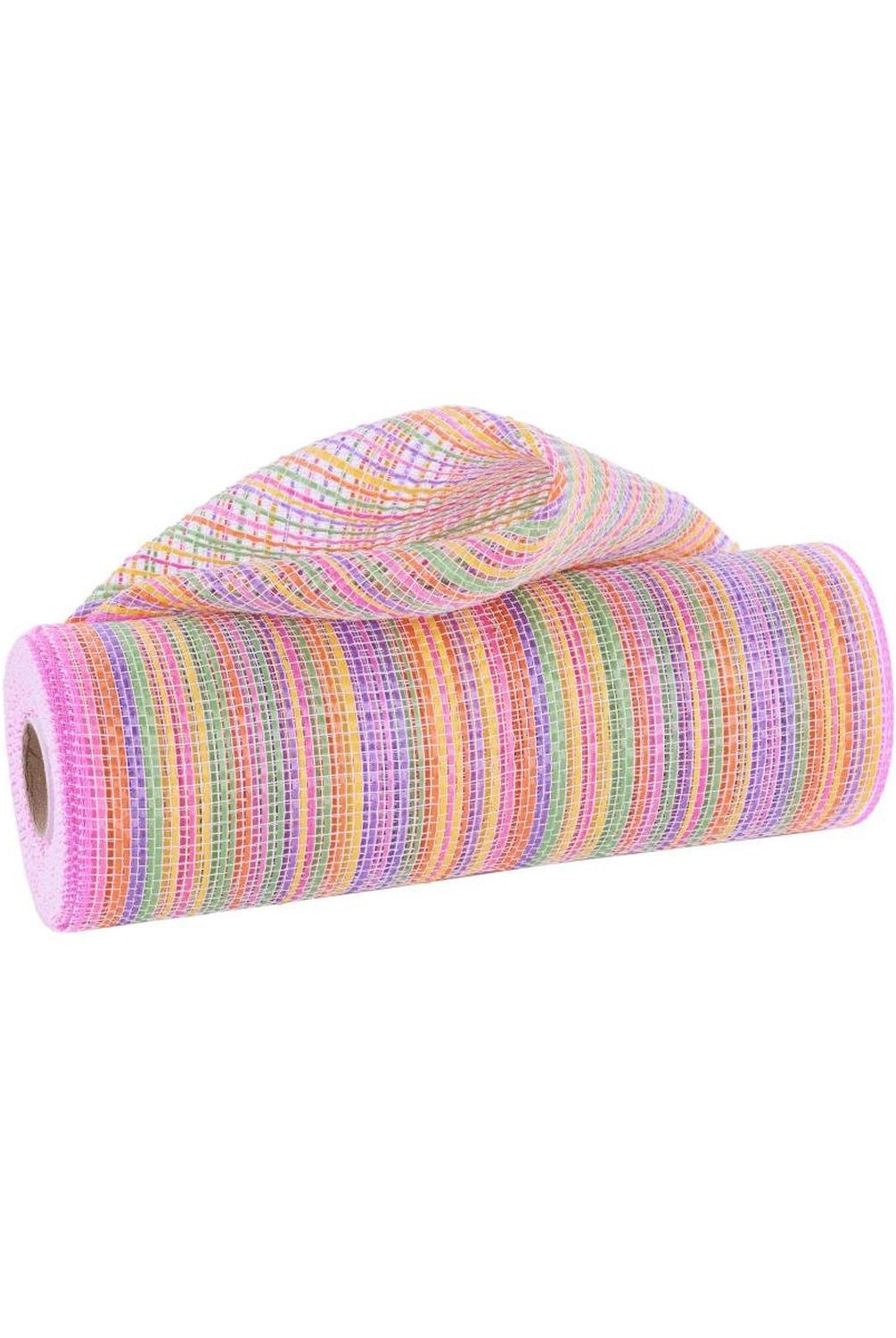 10" Vertical Multicolor Stripe Mesh: Pink/Yellow/Purple