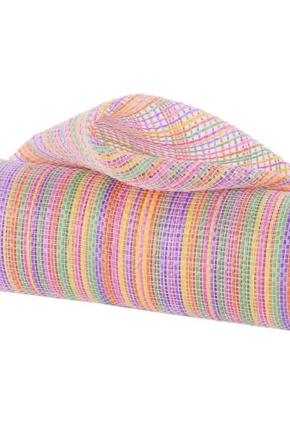 10" Vertical Multicolor Stripe Mesh: Pink/Yellow/Purple