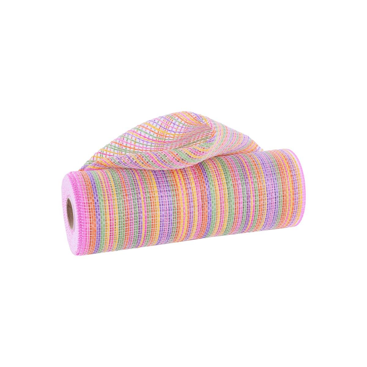 Shop For 10" Vertical Multicolor Stripe Mesh: Pink/Yellow/Purple