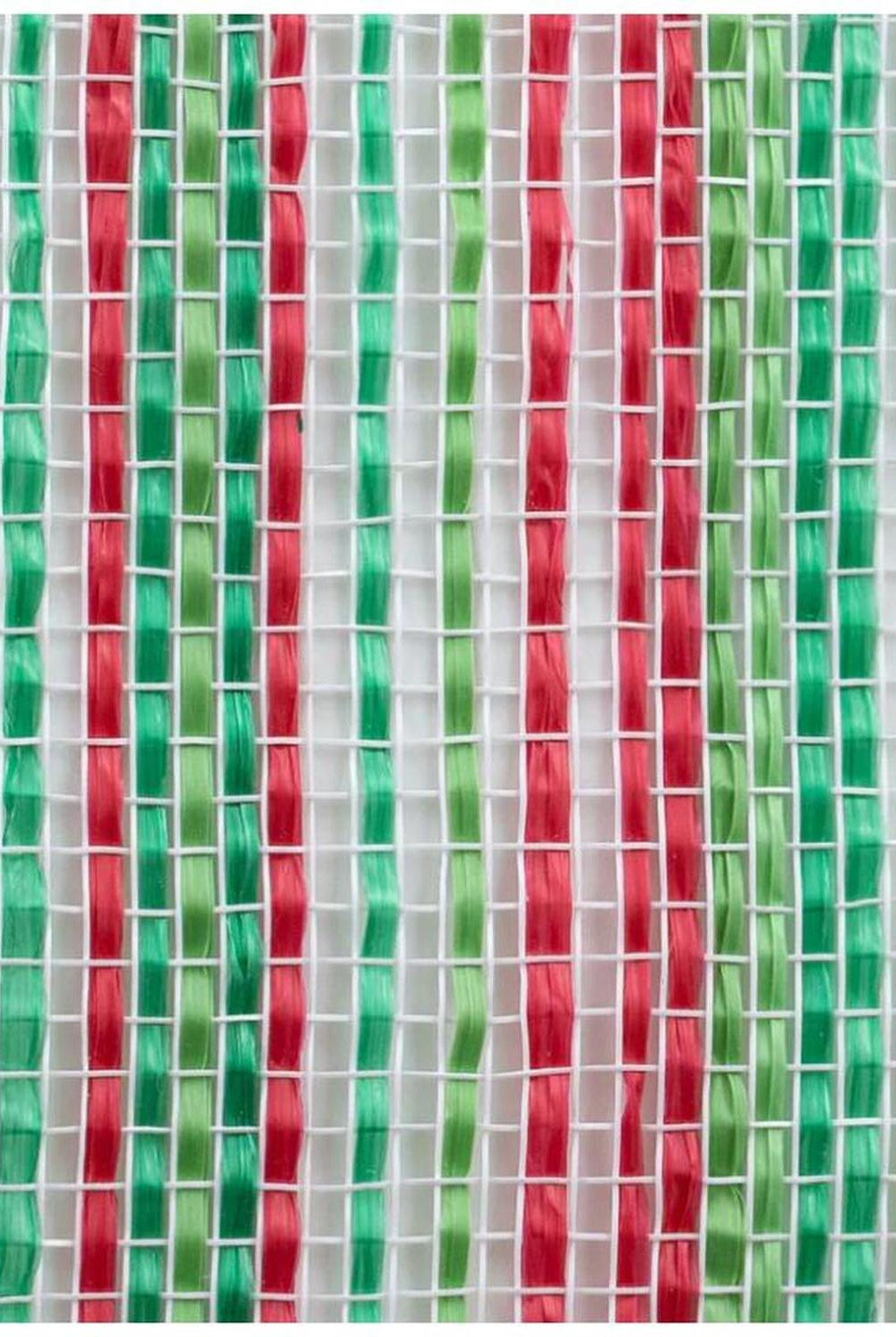 10" Vertical Multicolor Stripe Mesh: Red/Lime/Emerald/White