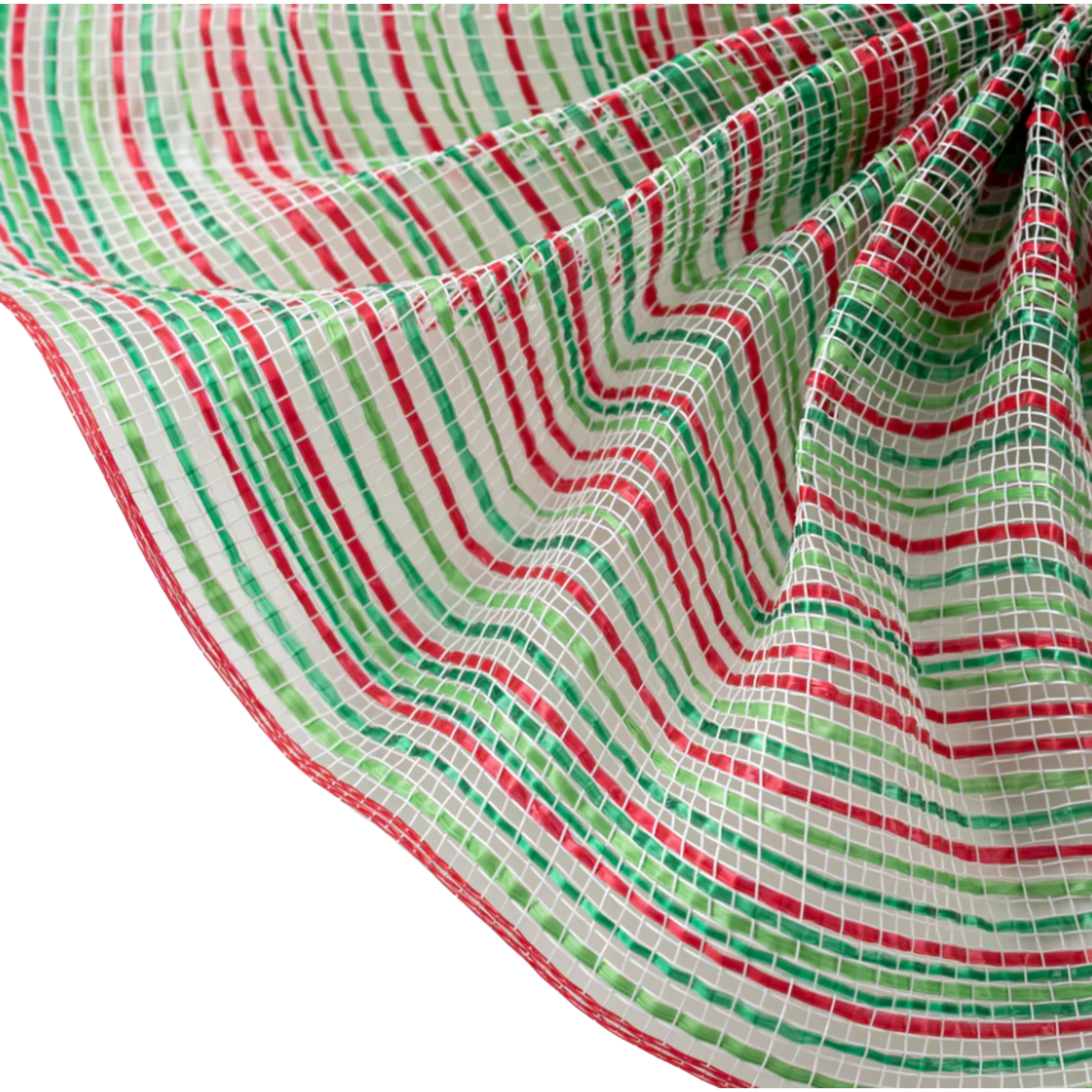Shop For 10" Vertical Multicolor Stripe Mesh: Red/Lime/Emerald/White