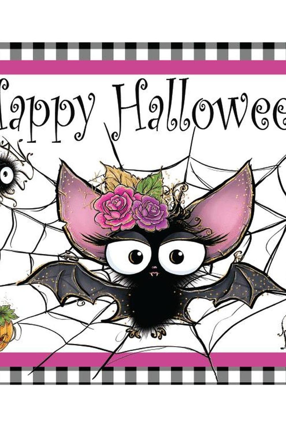 10" Waterproof Happy Halloween Bat Sign