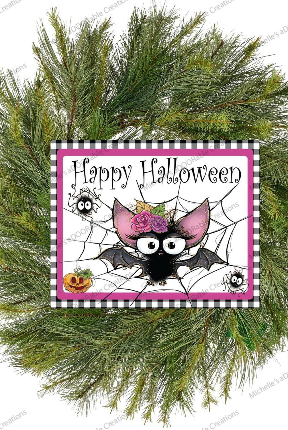 10" Waterproof Happy Halloween Bat Sign