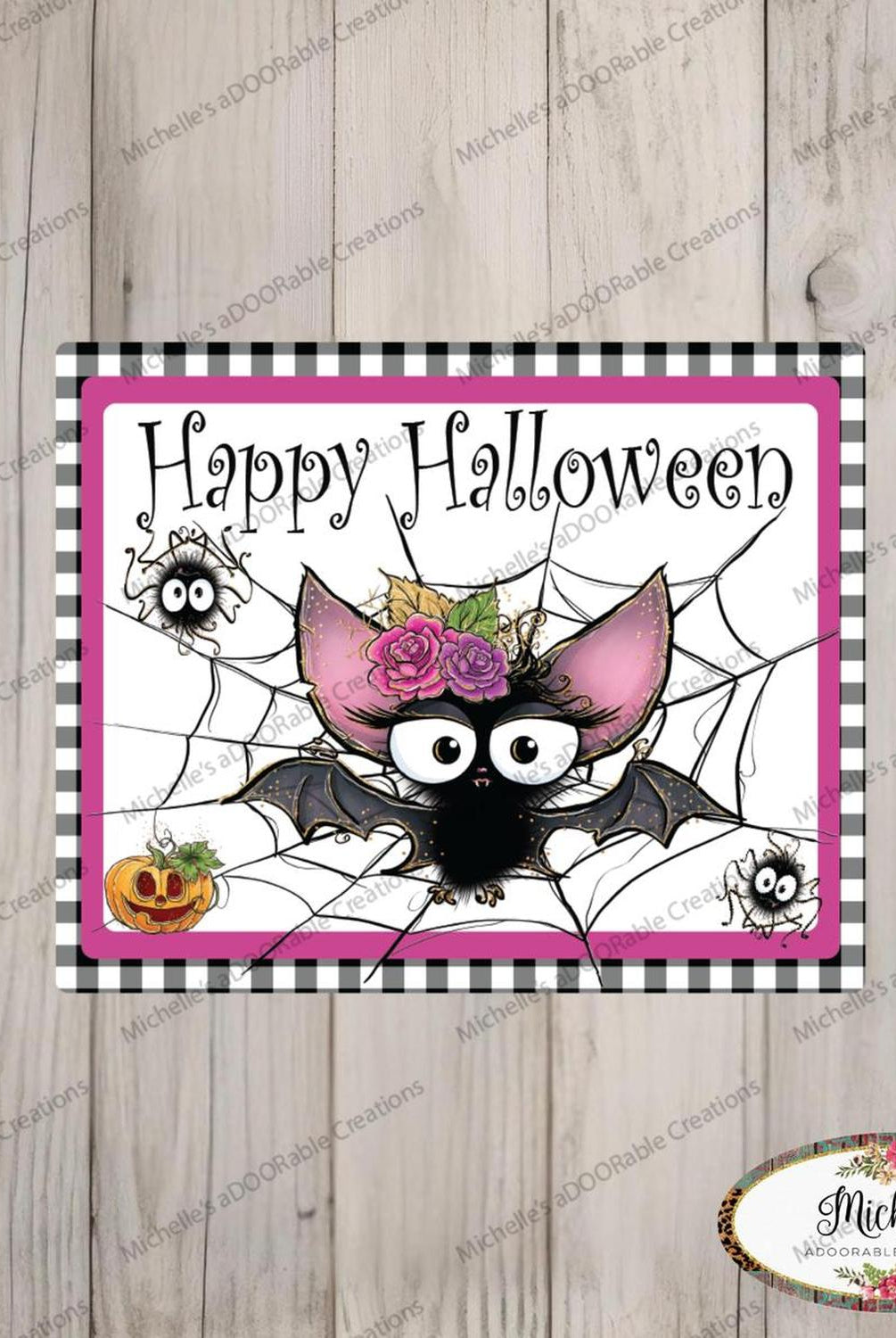 10" Waterproof Happy Halloween Bat Sign