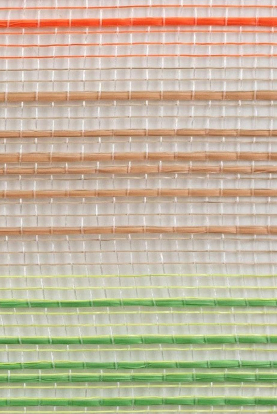 10" Wide Vertical Strip Mesh: Lime, Natural & Orange (10 Yards)
