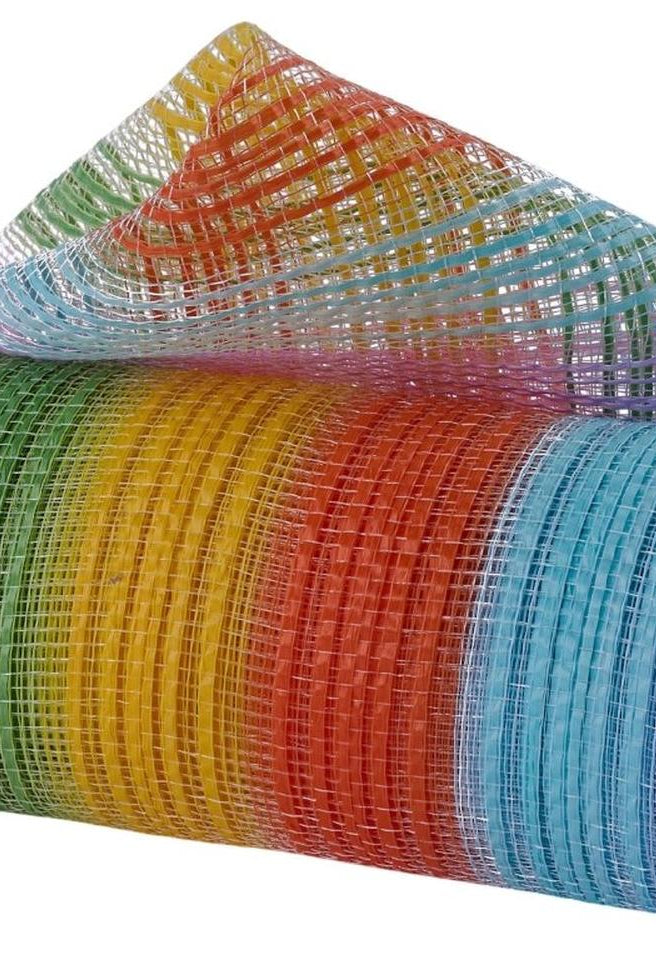 10" Wide Vertical Strip Mesh: Rainbow (10 Yards)