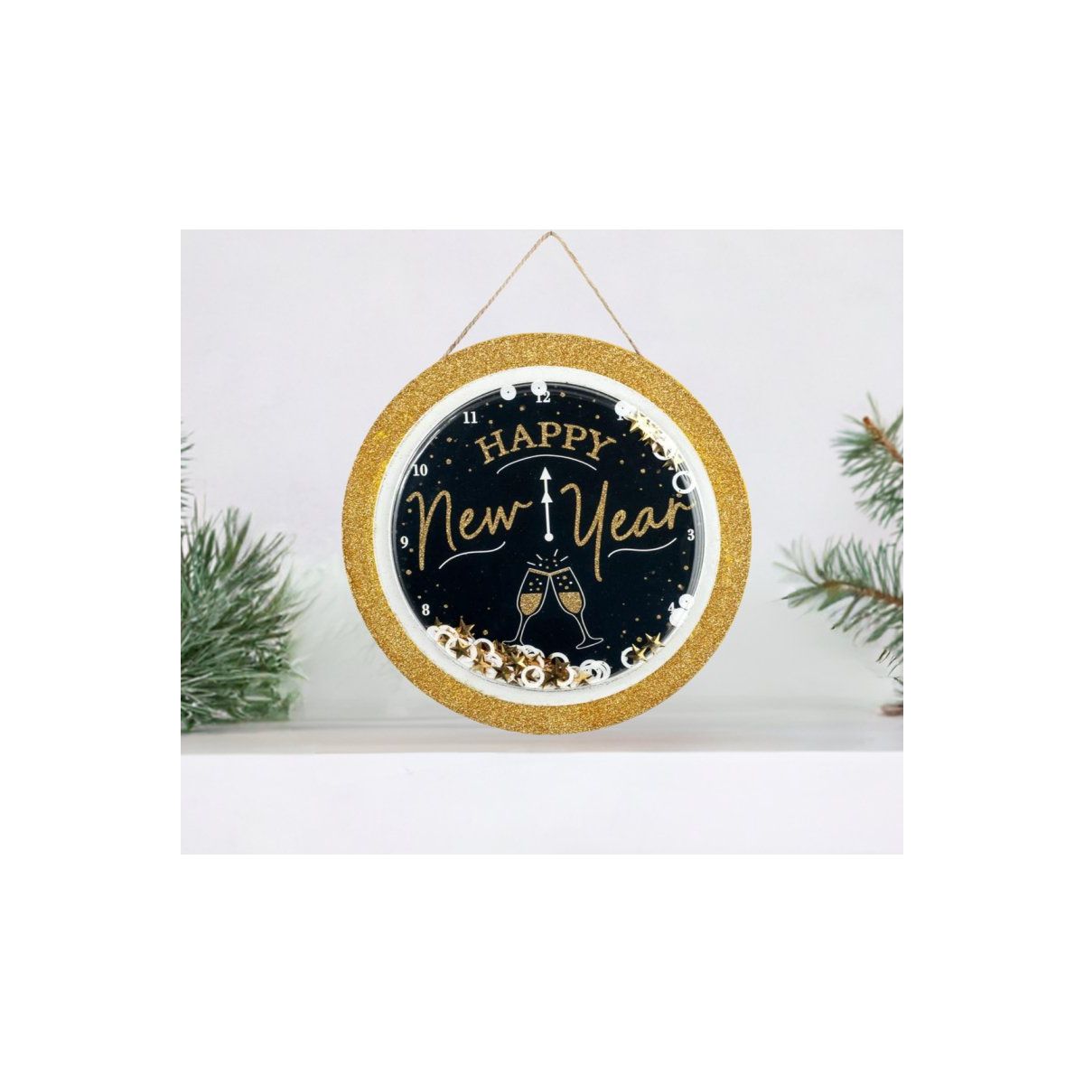 Shop For 10" Wooden Round Sign: Happy New Year Globe