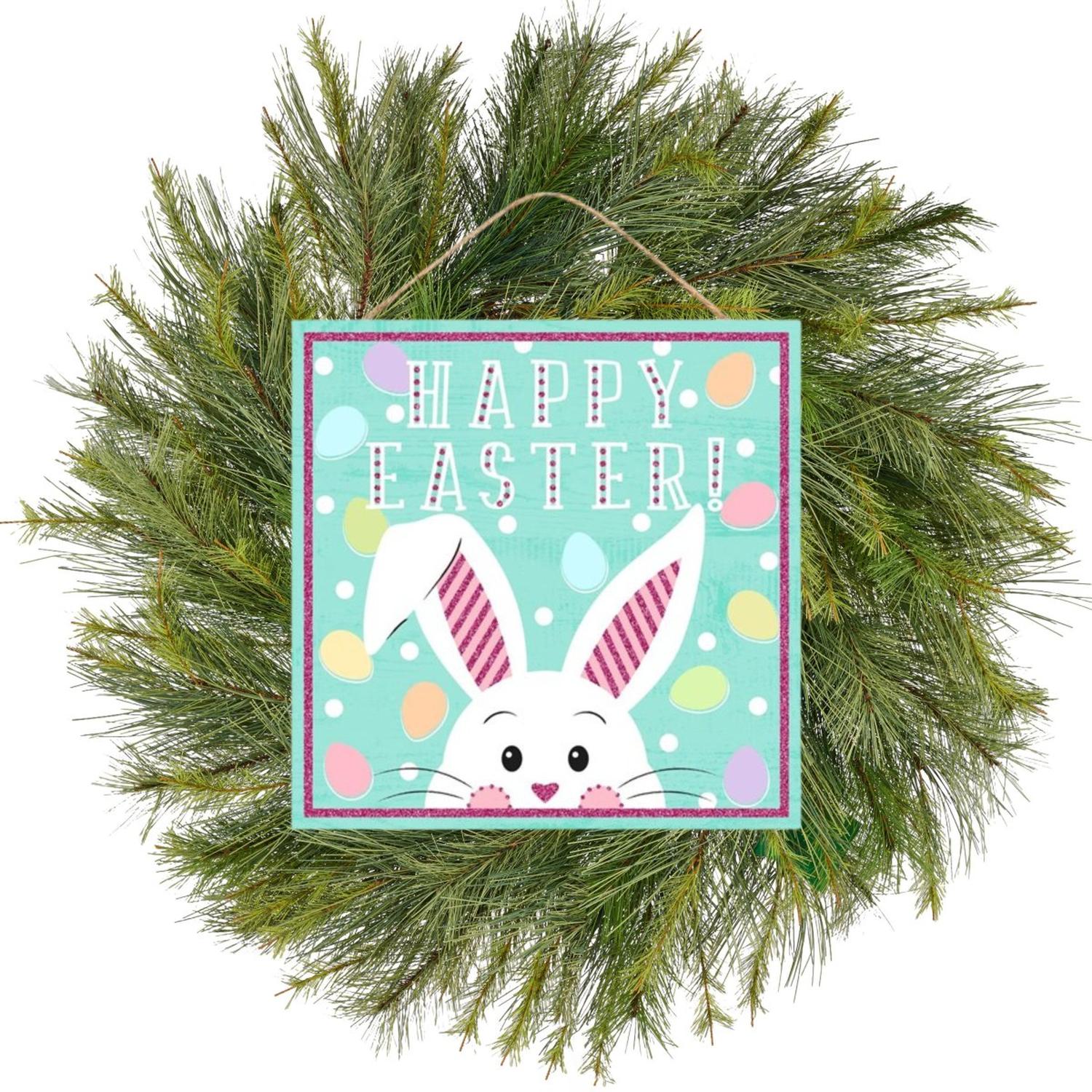 Shop For 10" Wooden Sign: Glitter Happy Easter
