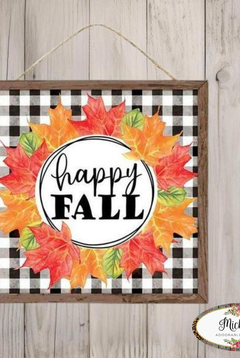Shop For 10" Wooden Sign: Happy Fall Leaf