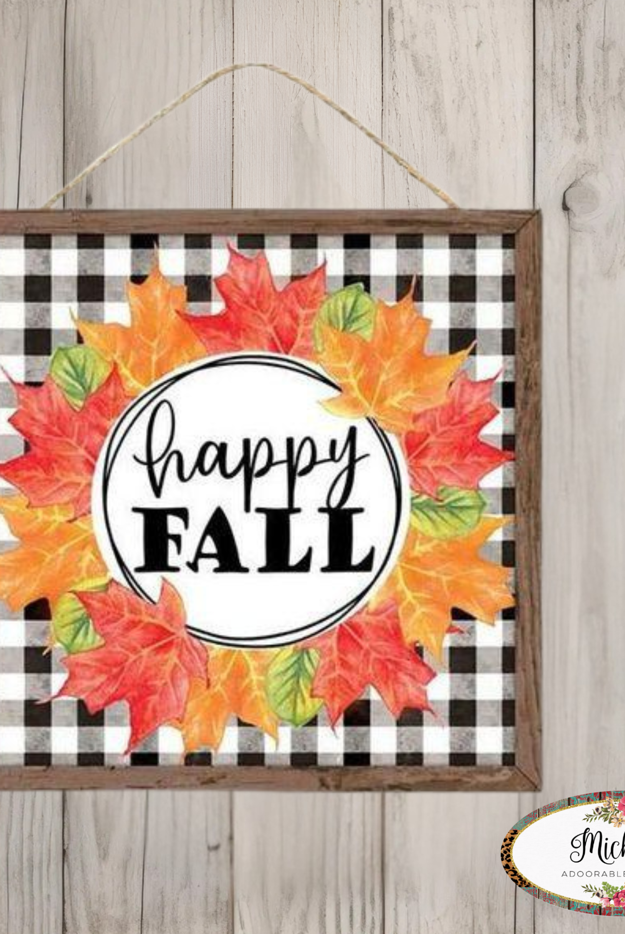 Shop For 10" Wooden Sign: Happy Fall Leaf