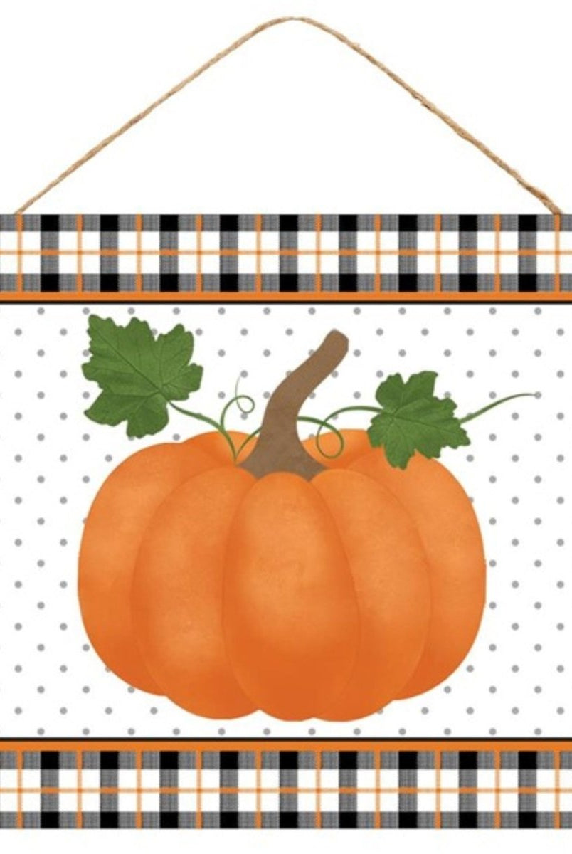 Shop For 10" Wooden Sign: Pumpkin Plaid Border