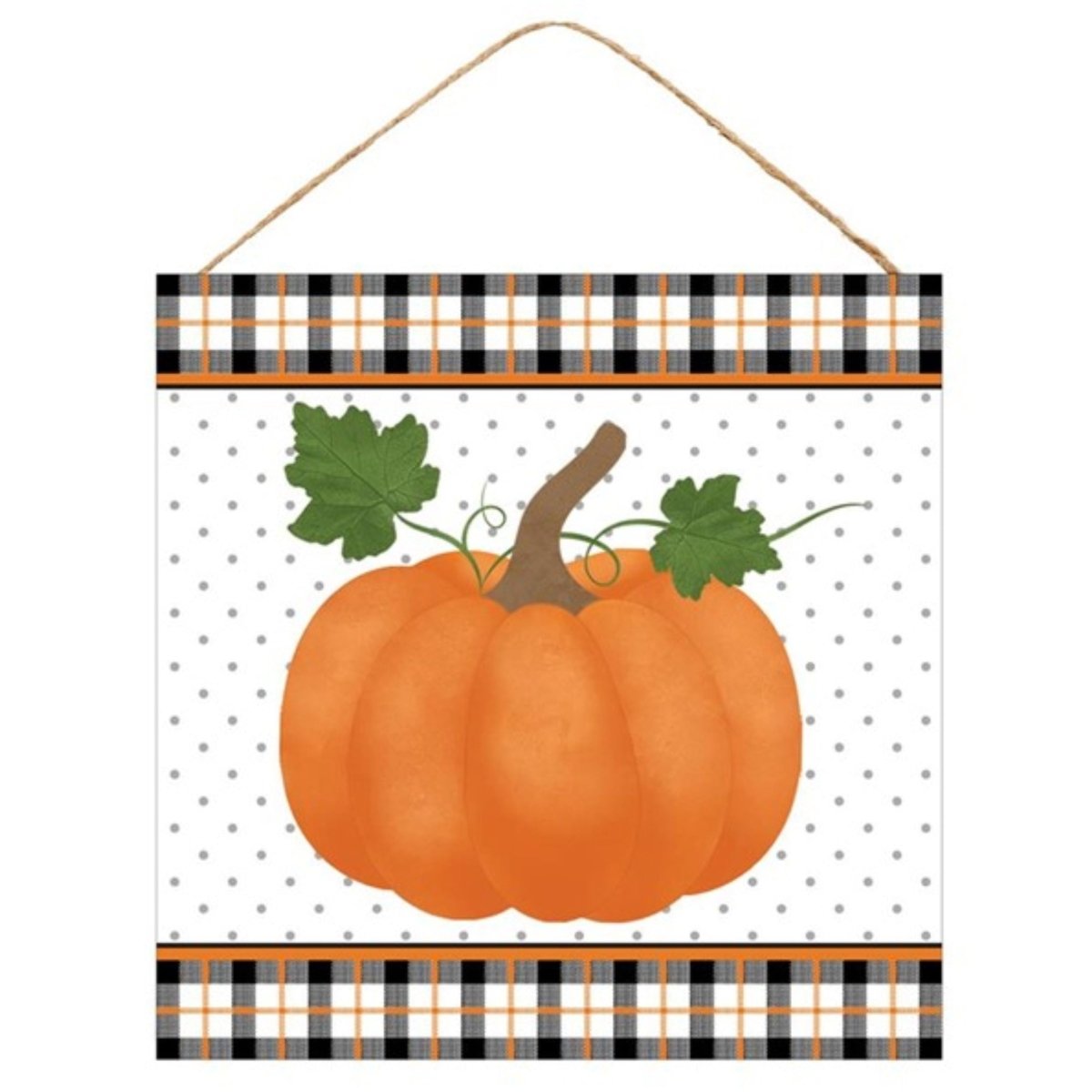Shop For 10" Wooden Sign: Pumpkin Plaid Border