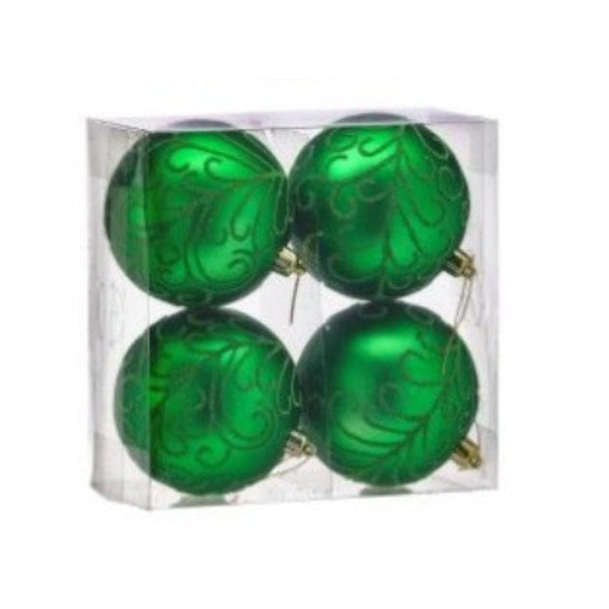 Shop For 100MM Beaded Scroll Glitter Ornament Ball: Green (Box of 4)