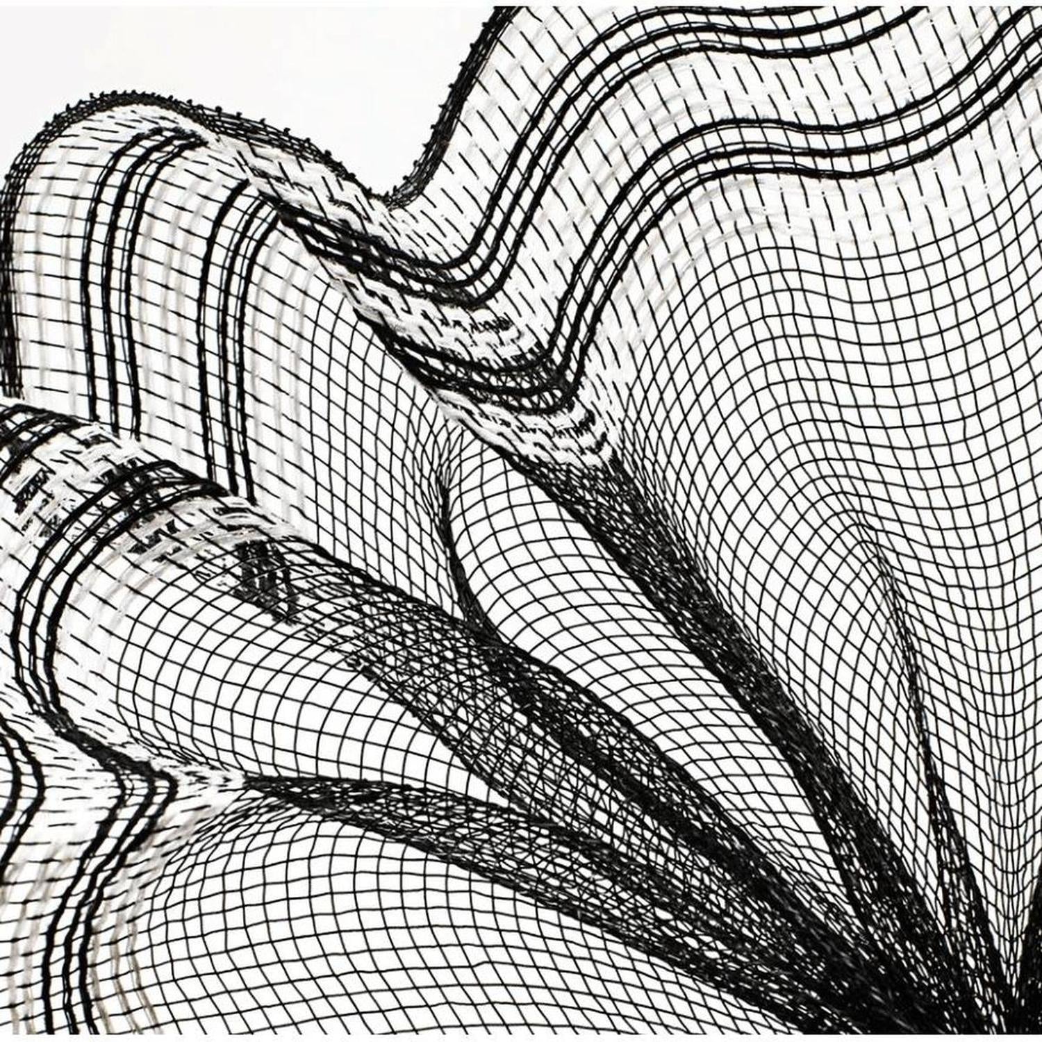 Shop For 10.25" Border Stripe Faux Jute Mesh Ribbon: Black/White (10 Yards)